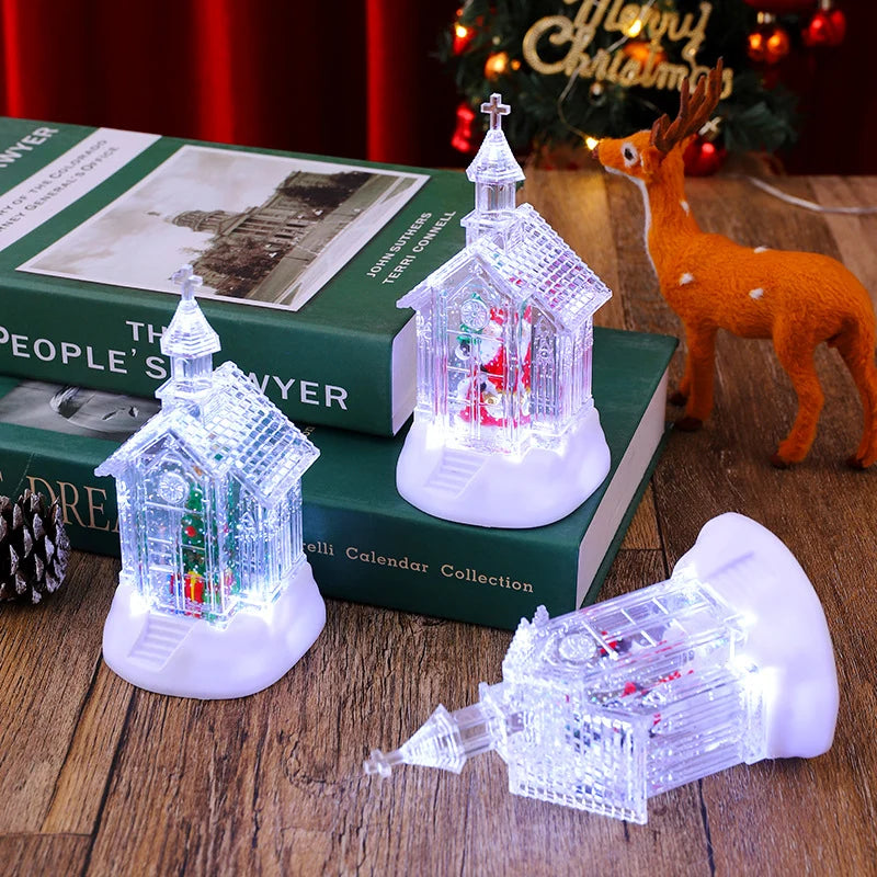 Christmas Lantern Snowman Scene & Warm White LED