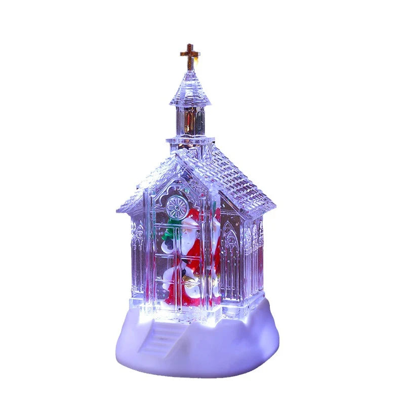 Christmas Lantern Snowman Scene & Warm White LED