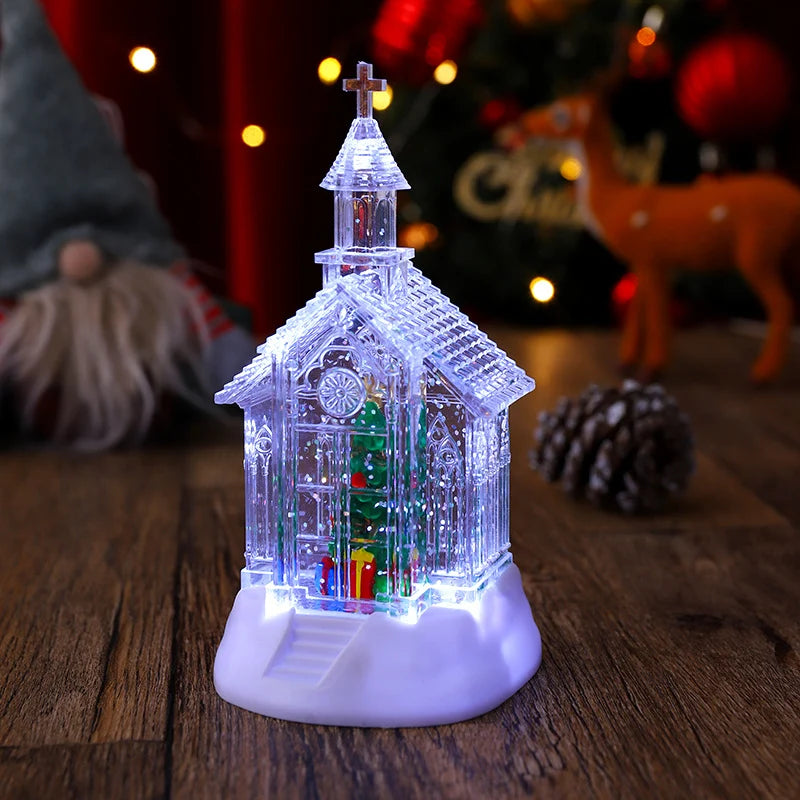 Christmas Lantern Snowman Scene & Warm White LED