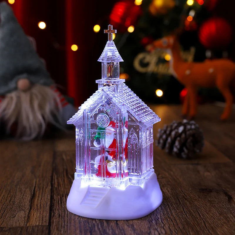Christmas Lantern Snowman Scene & Warm White LED