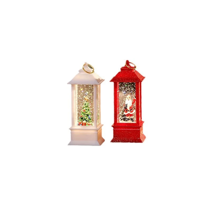 Christmas Lantern Soft Glow Cordless Snowman Scene
