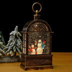Christmas Lantern Soft LED Santa & Snow Scene Indoor Outdoor