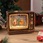 Christmas Lantern Soft LED Santa & Snow Scene Indoor Outdoor