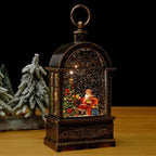 Christmas Lantern Soft LED Santa & Snow Scene Indoor Outdoor