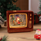 Christmas Lantern Soft LED Santa & Snow Scene Indoor Outdoor