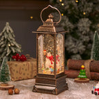 Christmas Lantern Soft LED Santa & Snow Scene Indoor Outdoor