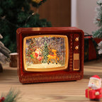 Christmas Lantern Soft LED Santa & Snow Scene Indoor Outdoor