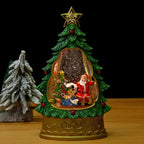 Christmas Lantern Soft LED Santa & Snow Scene Indoor Outdoor