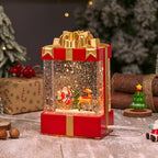 Christmas Lantern Soft LED Santa & Snow Scene Indoor Outdoor