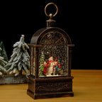 Christmas Lantern Soft LED Santa & Snow Scene Indoor Outdoor