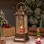 Christmas Lantern Soft LED Santa & Snow Scene Indoor Outdoor