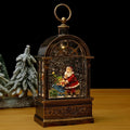 Christmas Lantern Soft LED Santa & Snow Scene Indoor Outdoor