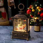 Christmas Lantern Soft LED Santa & Snow Scene Indoor Outdoor