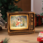 Christmas Lantern Soft LED Santa & Snow Scene Indoor Outdoor