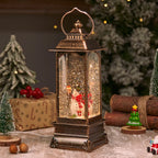 Christmas Lantern Soft LED Santa & Snow Scene Indoor Outdoor
