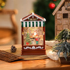 Christmas Lantern Soft LED Santa & Snow Scene Indoor Outdoor