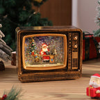 Christmas Lantern Soft LED Santa & Snow Scene Indoor Outdoor