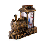Christmas Lantern Train Scene Gold Finish Warm LED