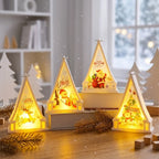 Christmas Lantern Transparent Reindeer Motif Tabletop