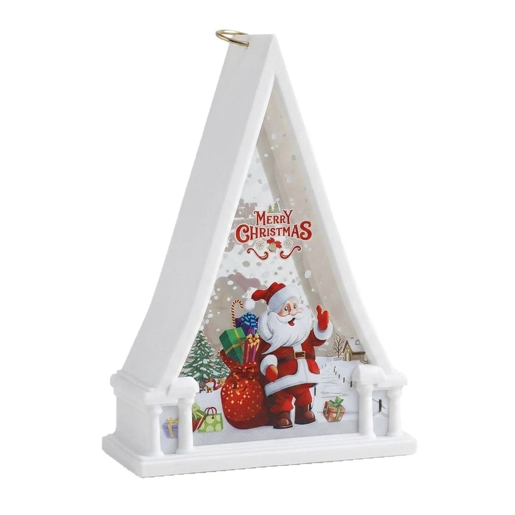 Christmas Lantern Transparent Reindeer Motif Tabletop