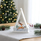Christmas Lantern Transparent Reindeer Motif Tabletop