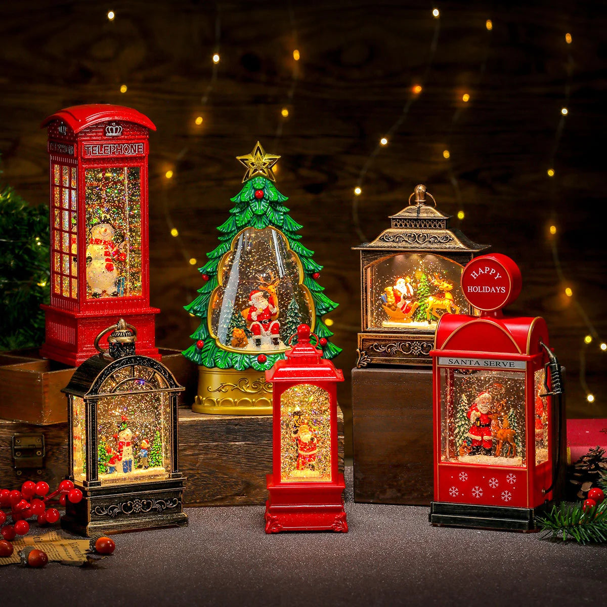 Christmas Lantern Warm LED Musical Battery Powered