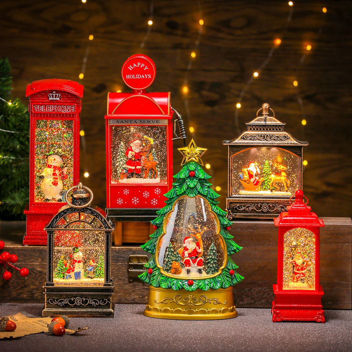 Christmas Lantern Warm LED Musical Battery Powered