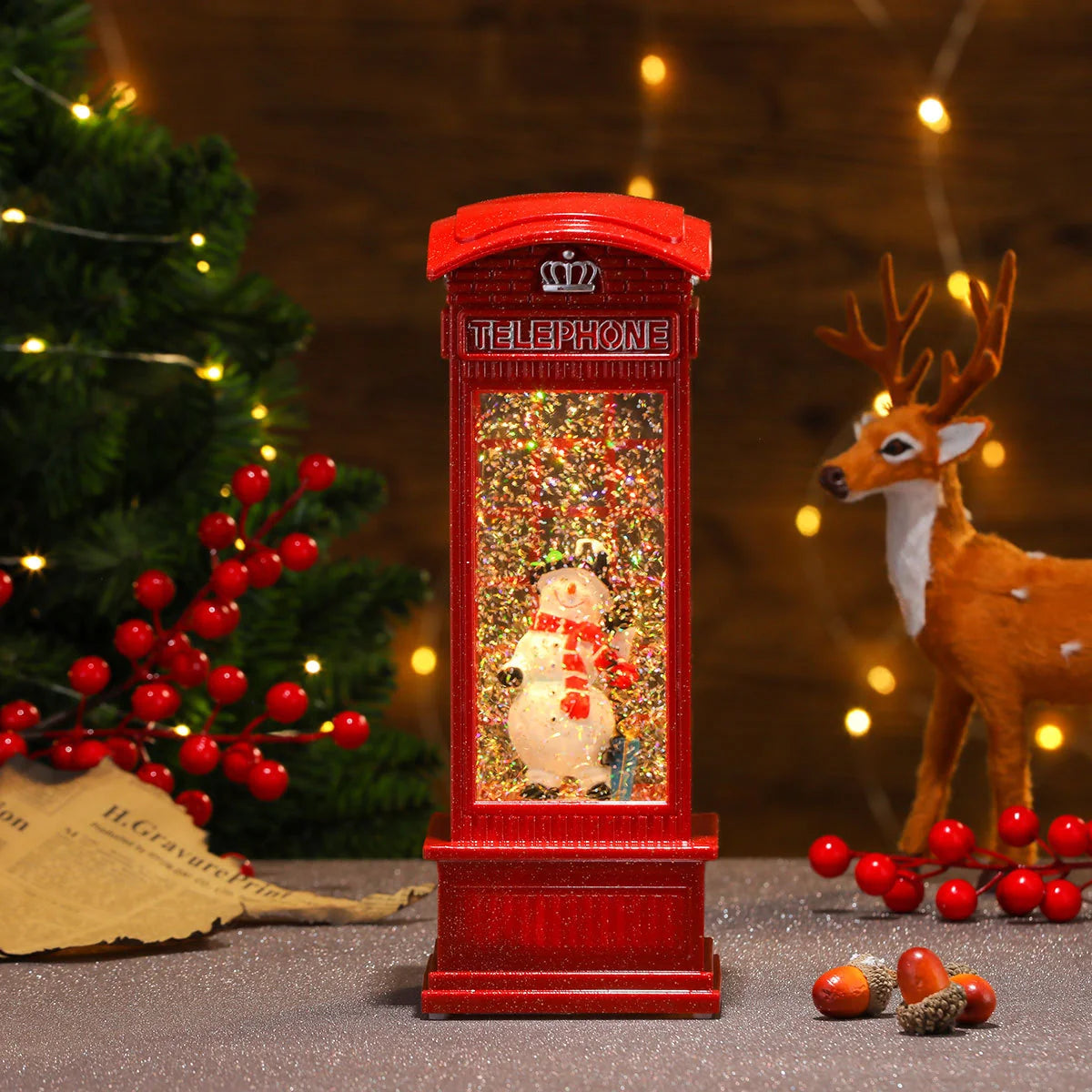 Christmas Lantern Warm LED Musical Battery Powered