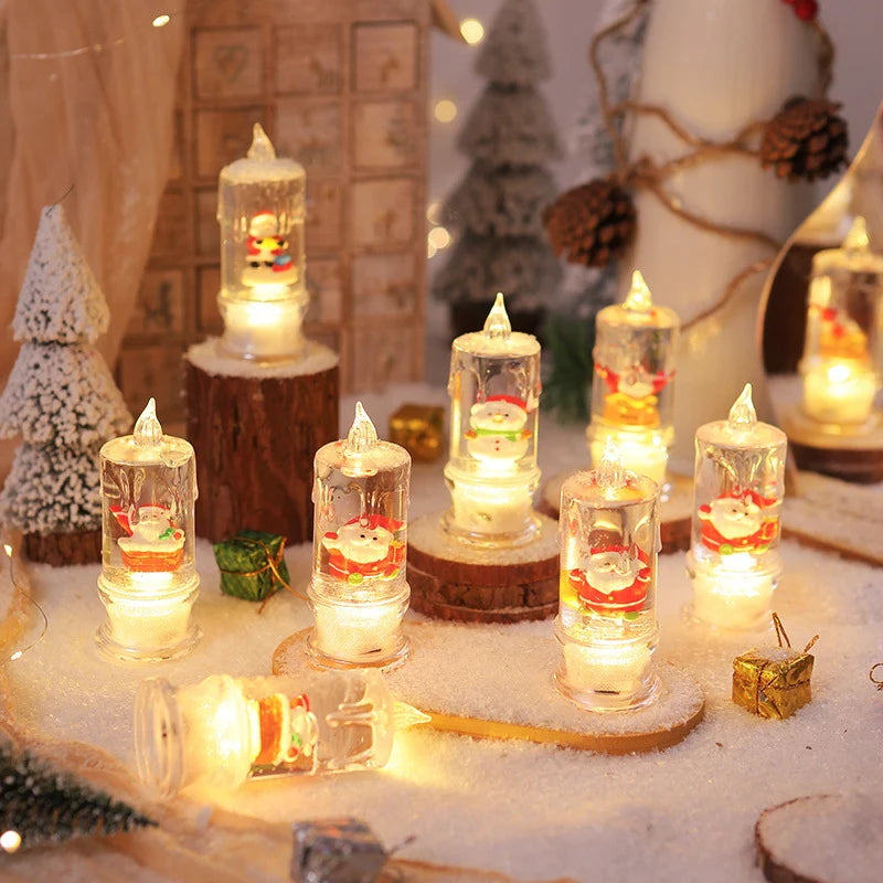 Christmas Lantern Warm LED Santa Snow Globe