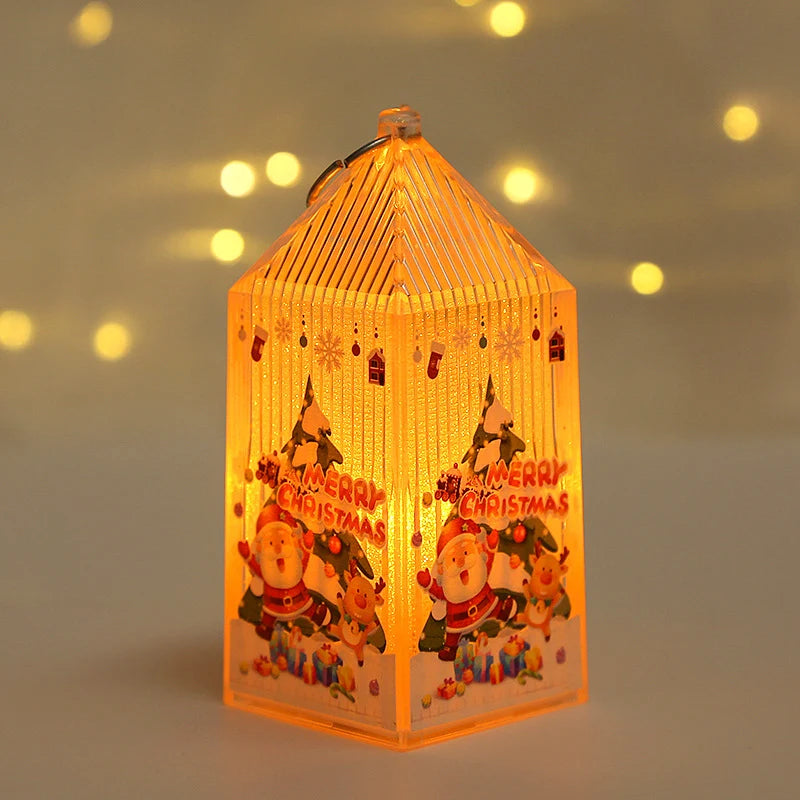 Christmas Lantern Warm LED Sturdy Plastic Carry Handle