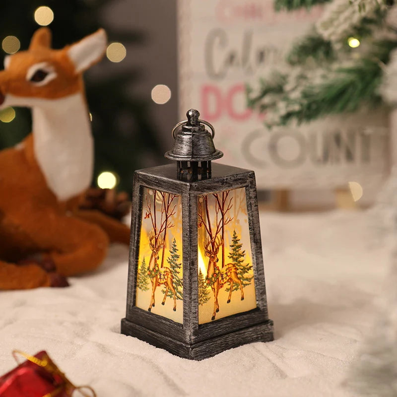 Christmas Lantern Warm LED Winter Scene
