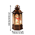 Christmas Lantern Warm White LED Snowman Scene