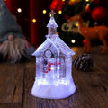 Christmas Lantern Warm White LED Snowman Scene