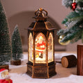 Christmas Lantern Warm White LED Snowman Scene