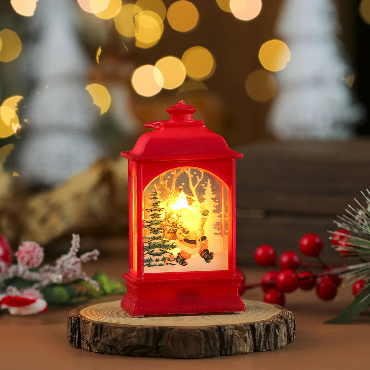 Christmas Lantern Wreath LED Durable Indoor Outdoor