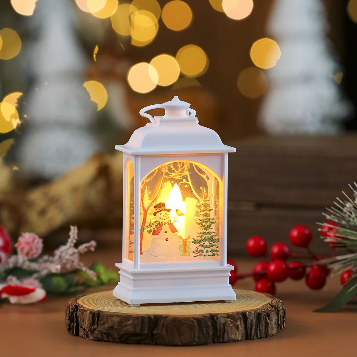 Christmas Lantern Wreath LED Durable Indoor Outdoor