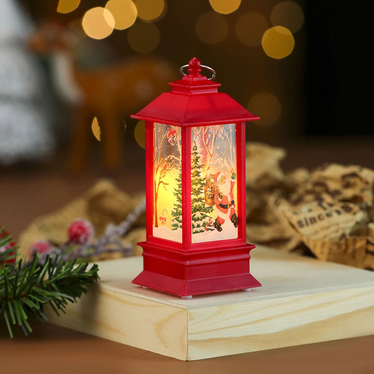 Christmas Lantern Wreath LED Durable Indoor Outdoor