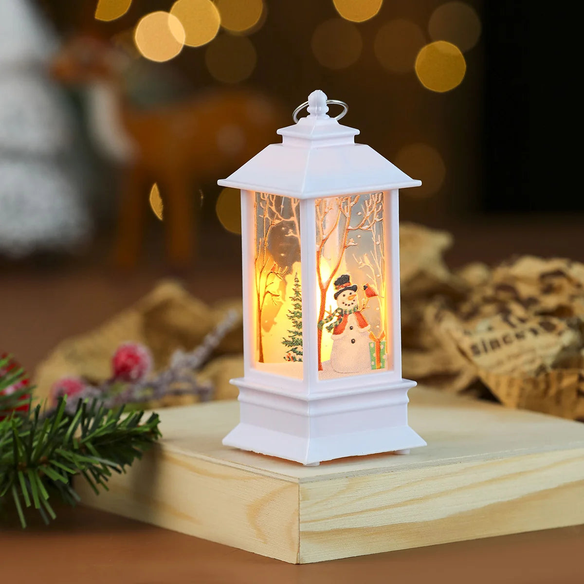 Christmas Lantern Wreath LED Durable Indoor Outdoor