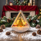 Christmas Light Decoration Triangular Santa Scene Warm White