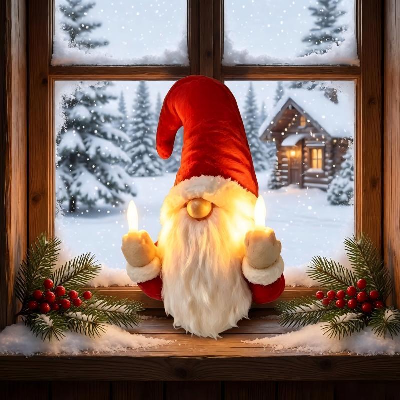 Christmas Light Figure Humorous Warm White LED Durable Plastic