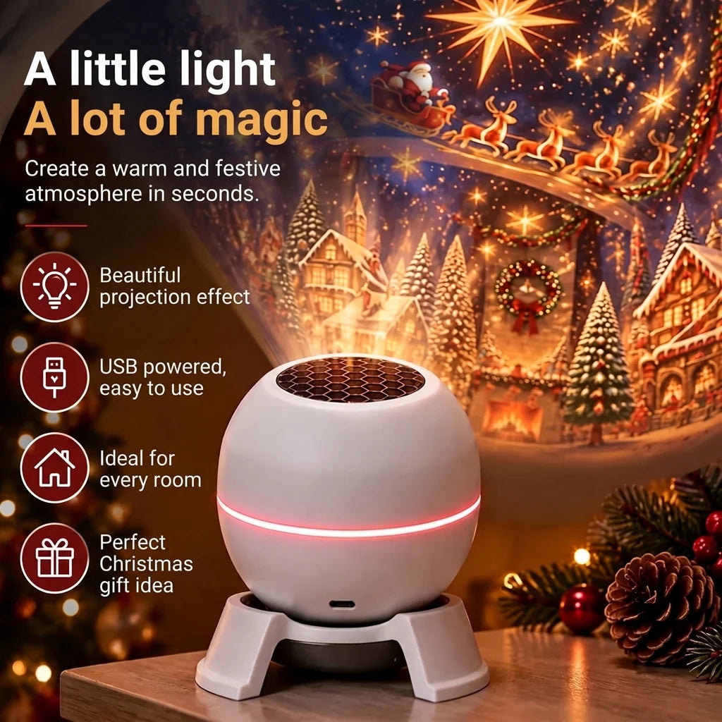 Christmas Light Projector Animated Patterns USB Powered Indoor Use