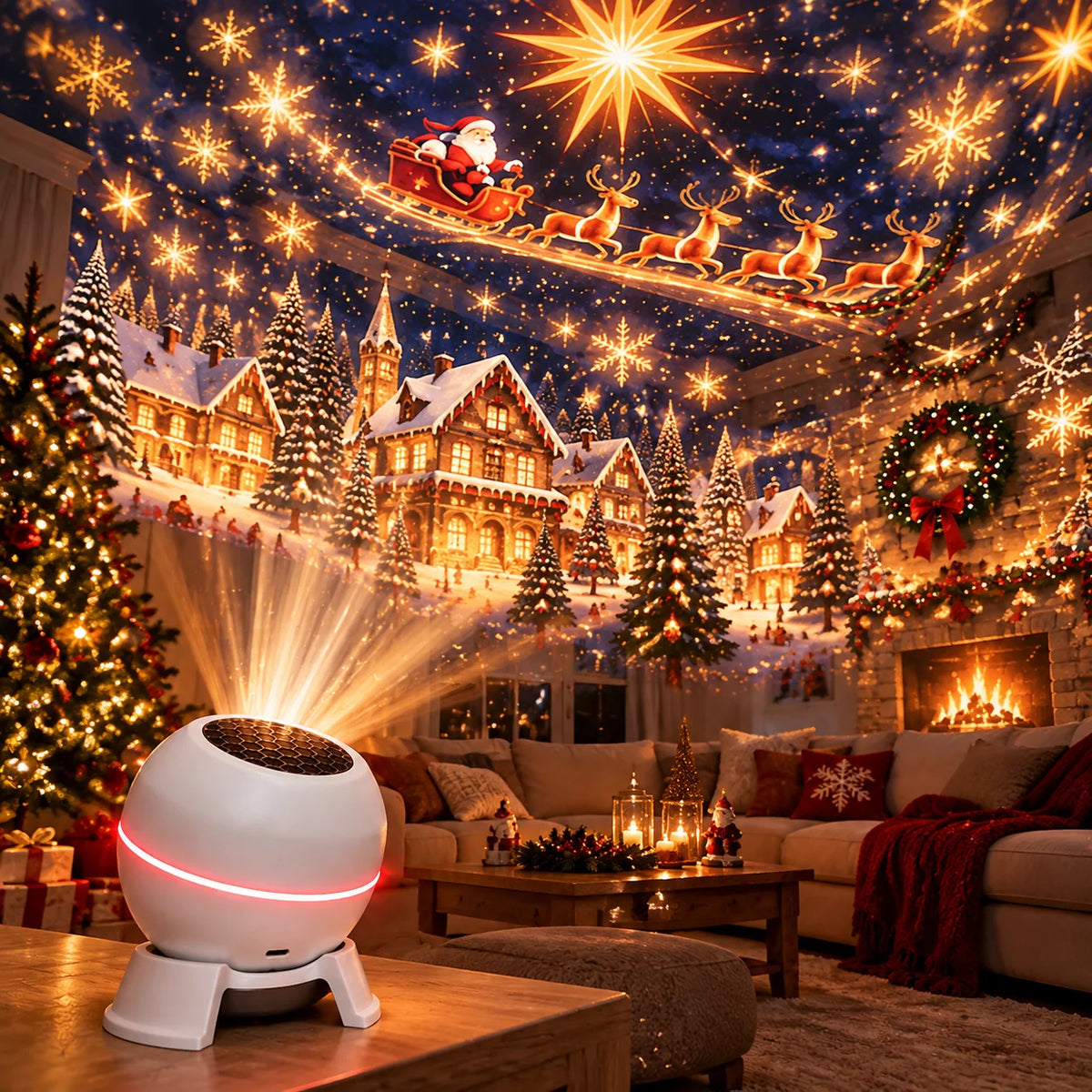 Christmas Light Projector USB-Powered Wall & Ceiling Display