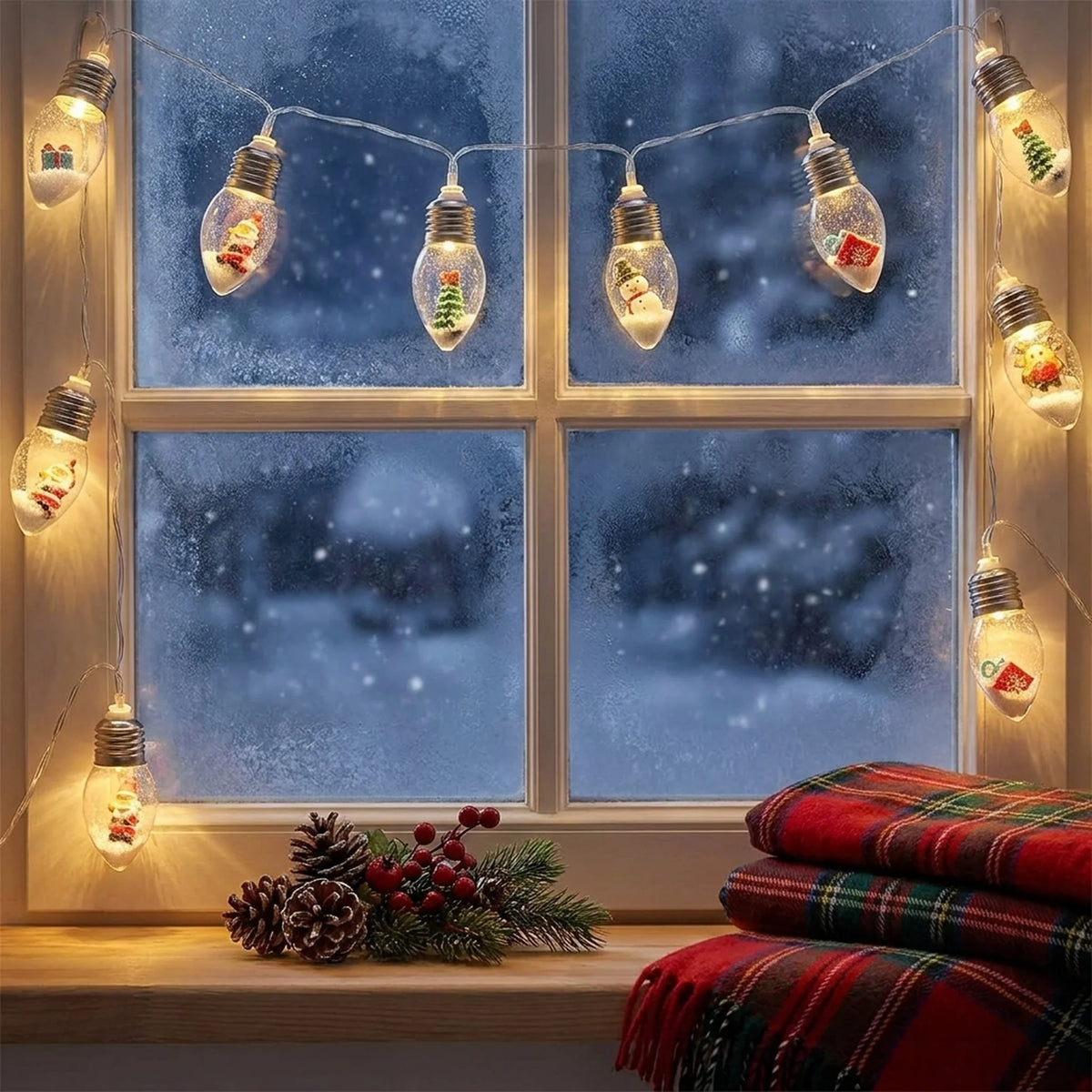 Christmas Lights Warm LED Easy Hang