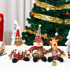 Christmas Moose Figure Plush Fabric & Faux Fur Antlers