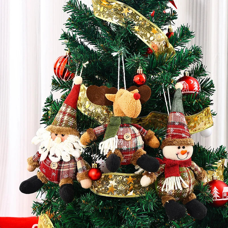 Christmas Moose Figure Plush Fabric & Faux Fur Antlers