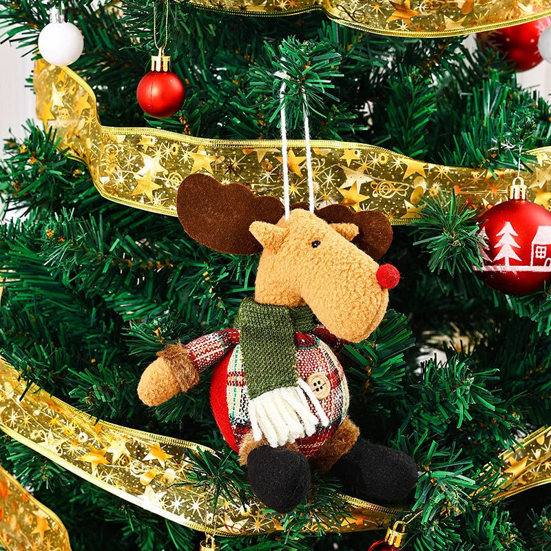 Christmas Moose Figure Plush Fabric & Faux Fur Antlers