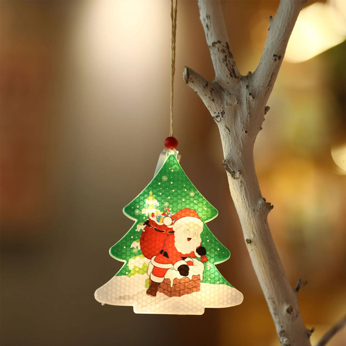 Christmas Ornament Energy-Saving LED Hanging Snowflake Santa Motif