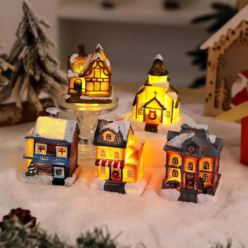 Christmas Ornament Gingerbread House Warm LED Tabletop & Tree