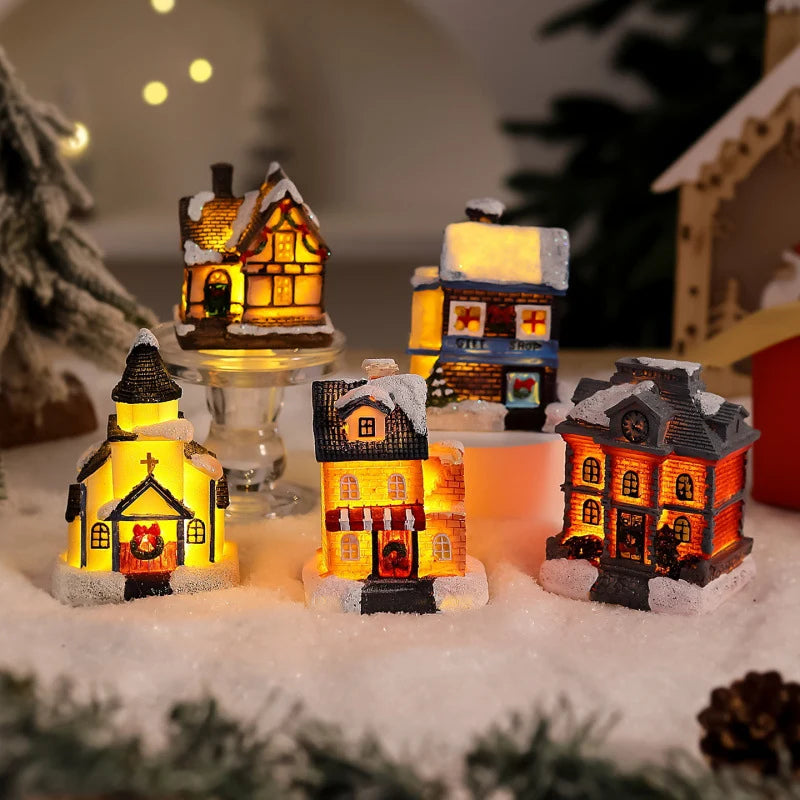 Christmas Ornament Gingerbread House Warm LED Tabletop & Tree