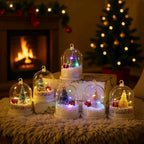 Christmas Ornament Glass Globe With Warm LED Lights